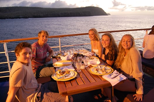 Teens at dinner on boat.jpg